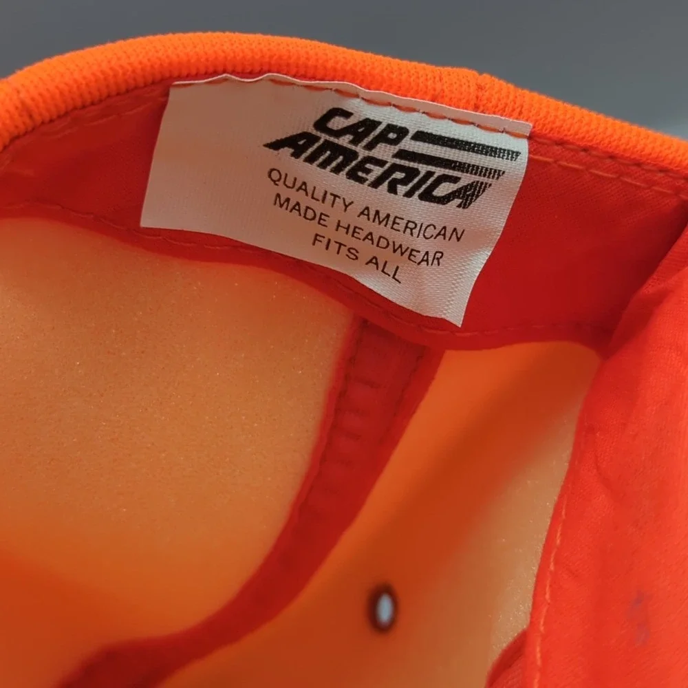 Vintage 3M Hat Orange Full Foam Snapback Cap America Made USA 90s Promo
